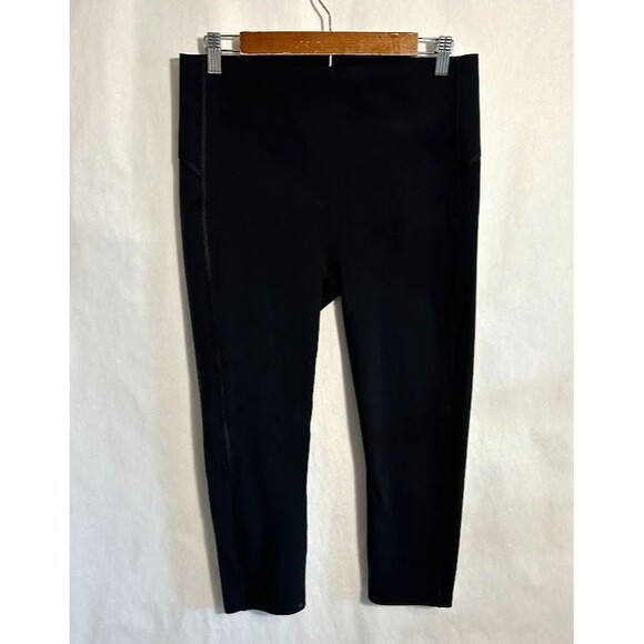 Spanx Cropped Icon Legging L Black High Rise Pull On Center-seam Free 50151R - Picture 2 of 6